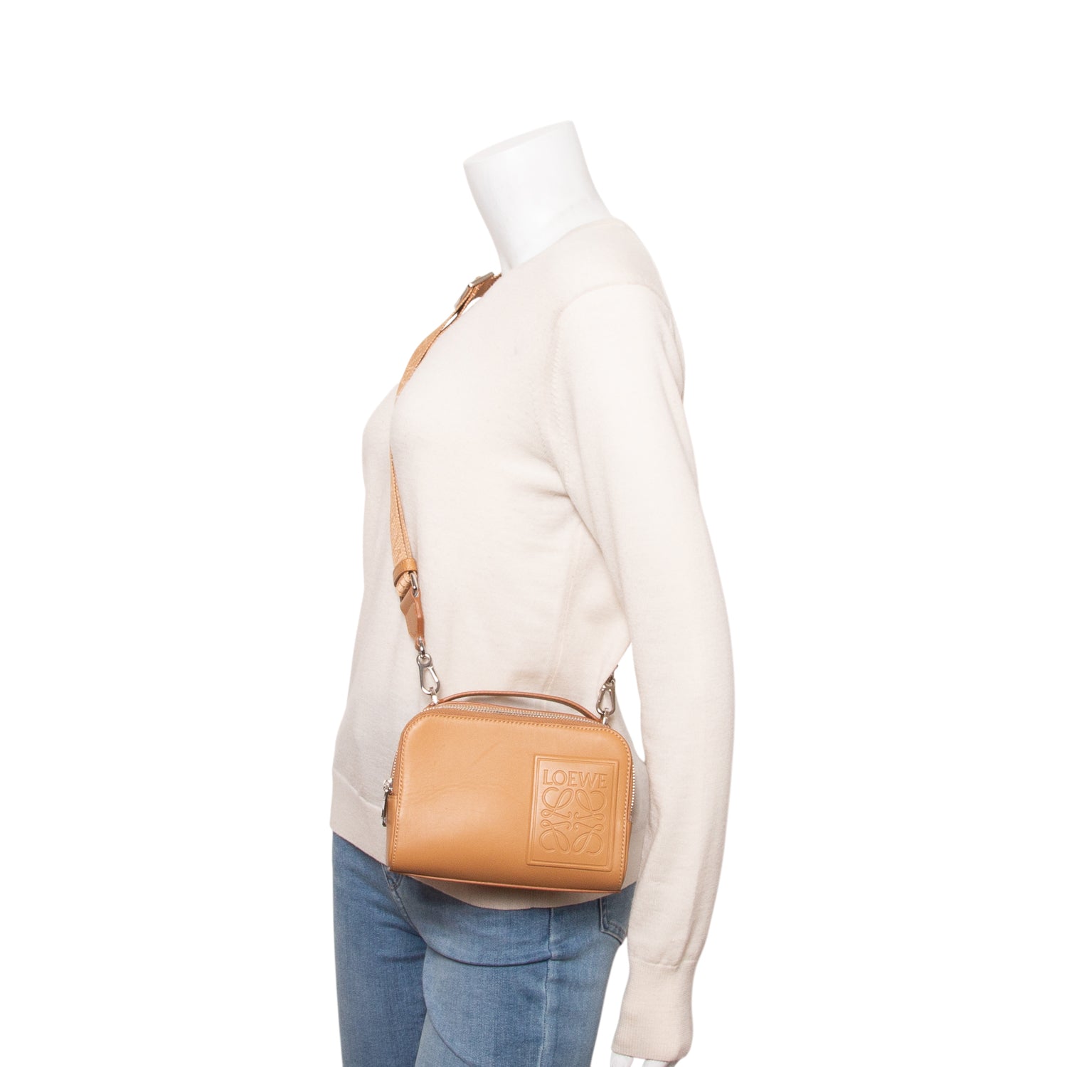 Loewe Brown Calfskin Mini Camera Crossbody Bag