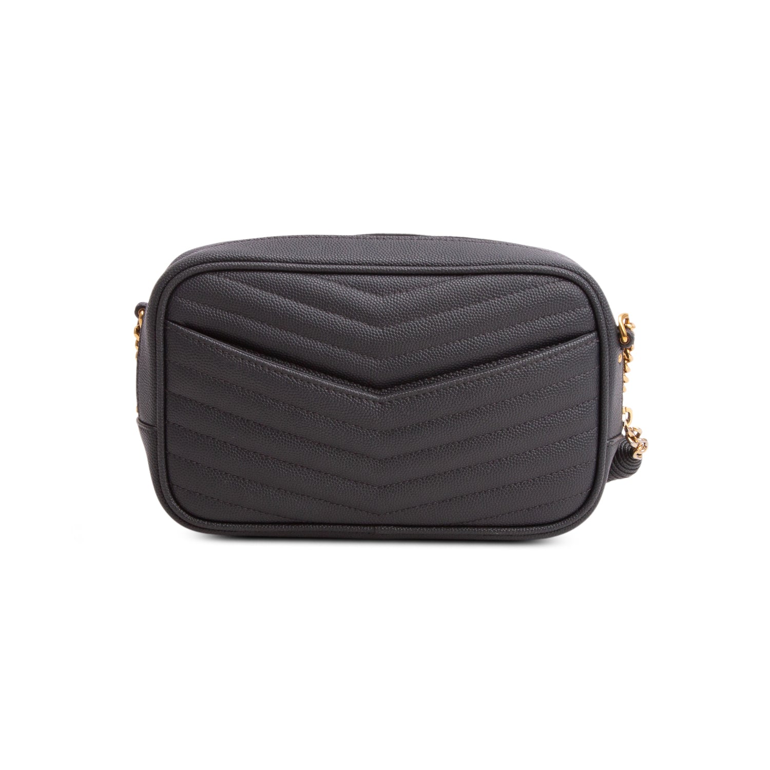 Saint Laurent Grey Grain de Poudre Matelasse Monogram Mini Lou Camera Bag w/ Receipt