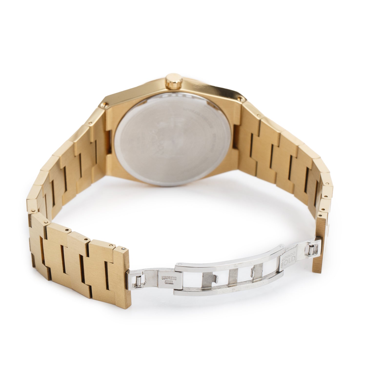 Movado Gold-Plated Stainless Steel Bold Quest 40 MM Quartz Watch Black Dial w/ Box