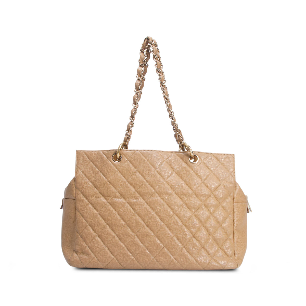 Chanel Beige Caviar Leather Petite Timeless Tote w/ Authenticity Card