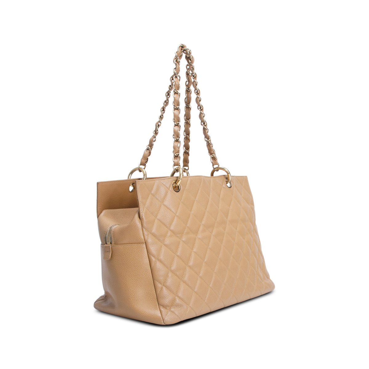 Chanel Beige Caviar Leather Petite Timeless Tote w/ Authenticity Card