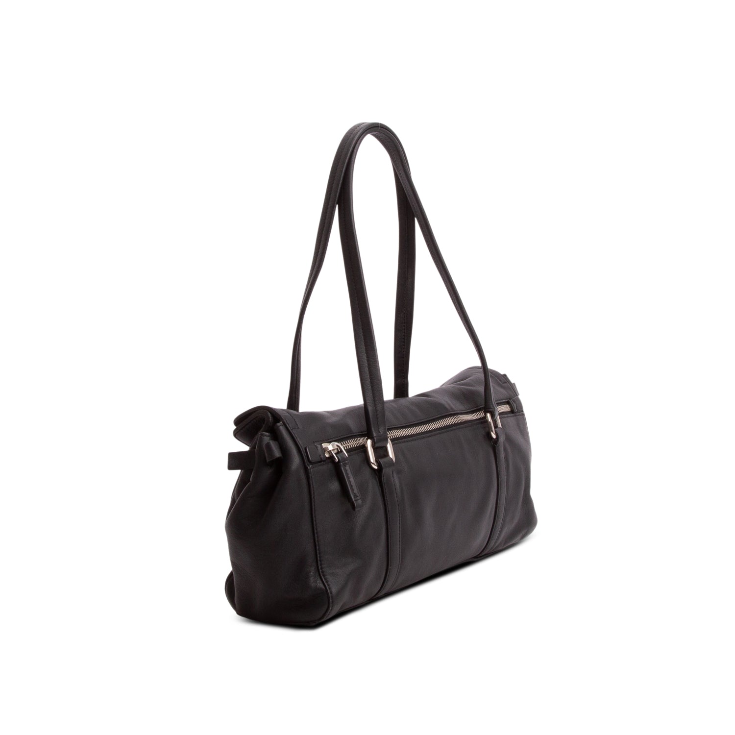 Prada Black Vitello Easy Lock Shoulder Bag w/ Authenticity Card