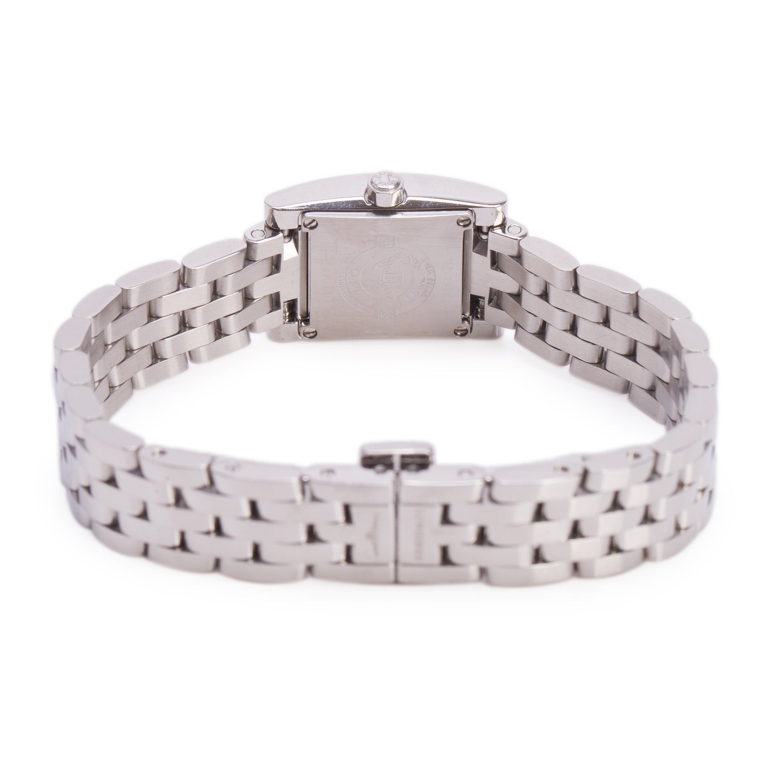 Longines Stainless Steel Diamond Bezel Mini DolceVita Quartz Watch White Dial