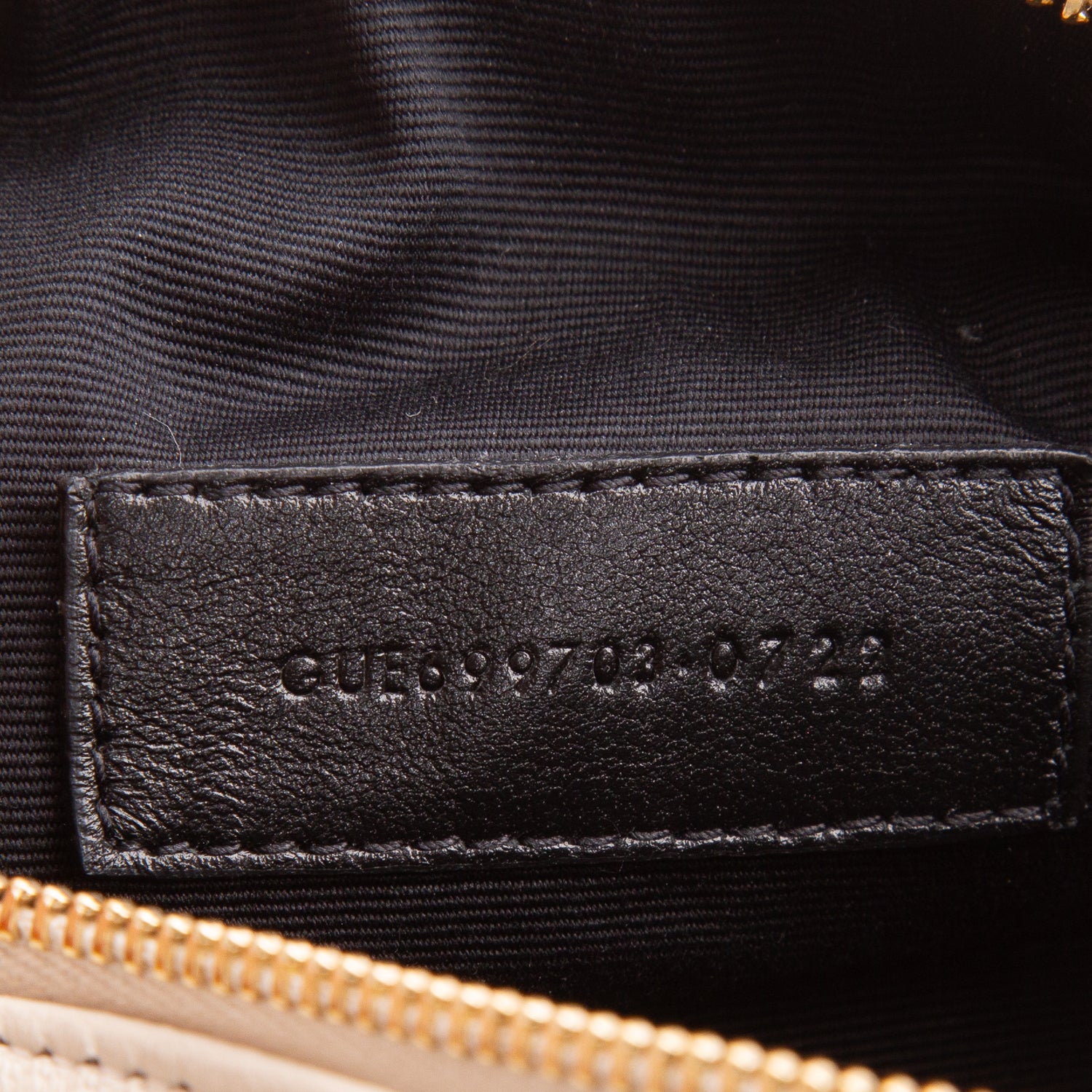 Saint Laurent 2022 Ivory Quilted Lambskin Leather Mini Sade Tube Bag