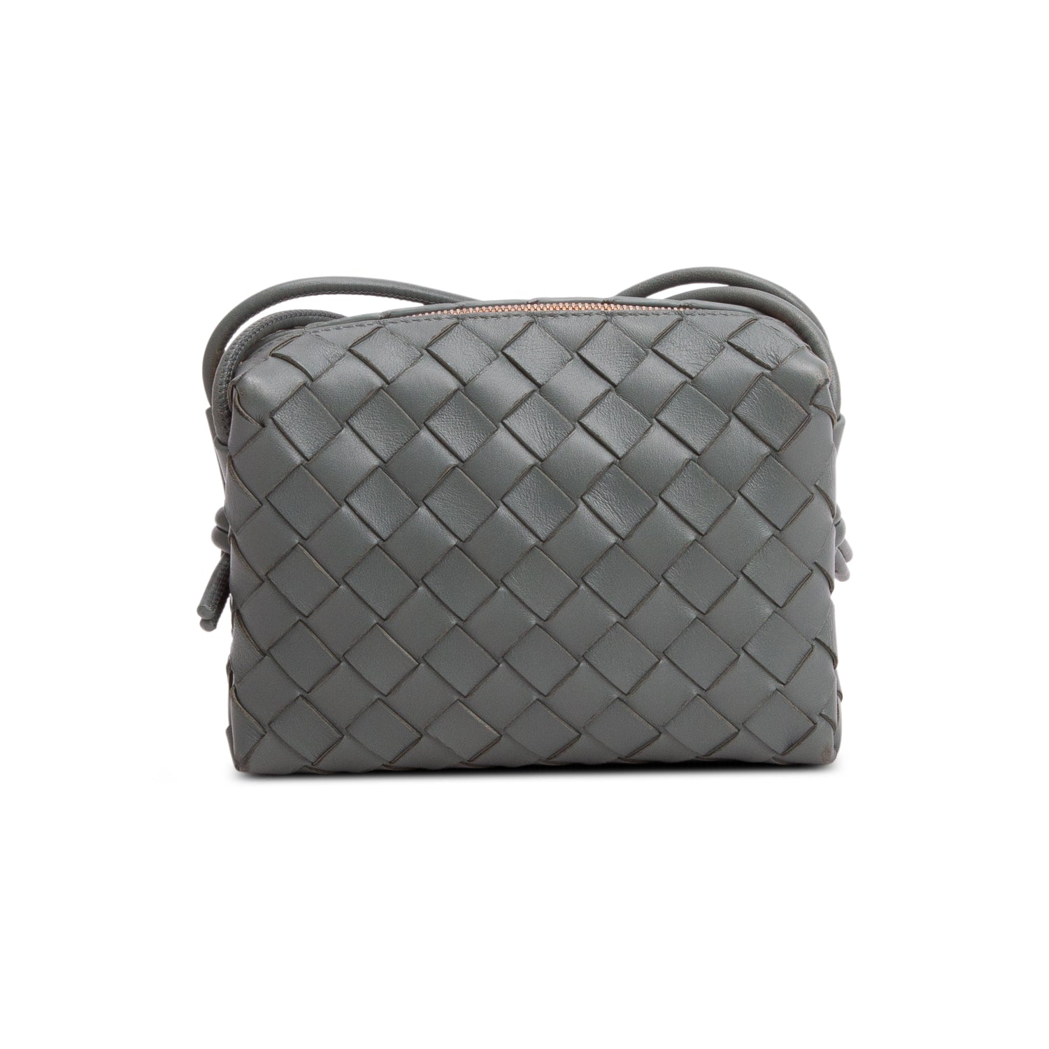Bottega Veneta Grey Nappa Intrecciato Mini Loop Camera Bag