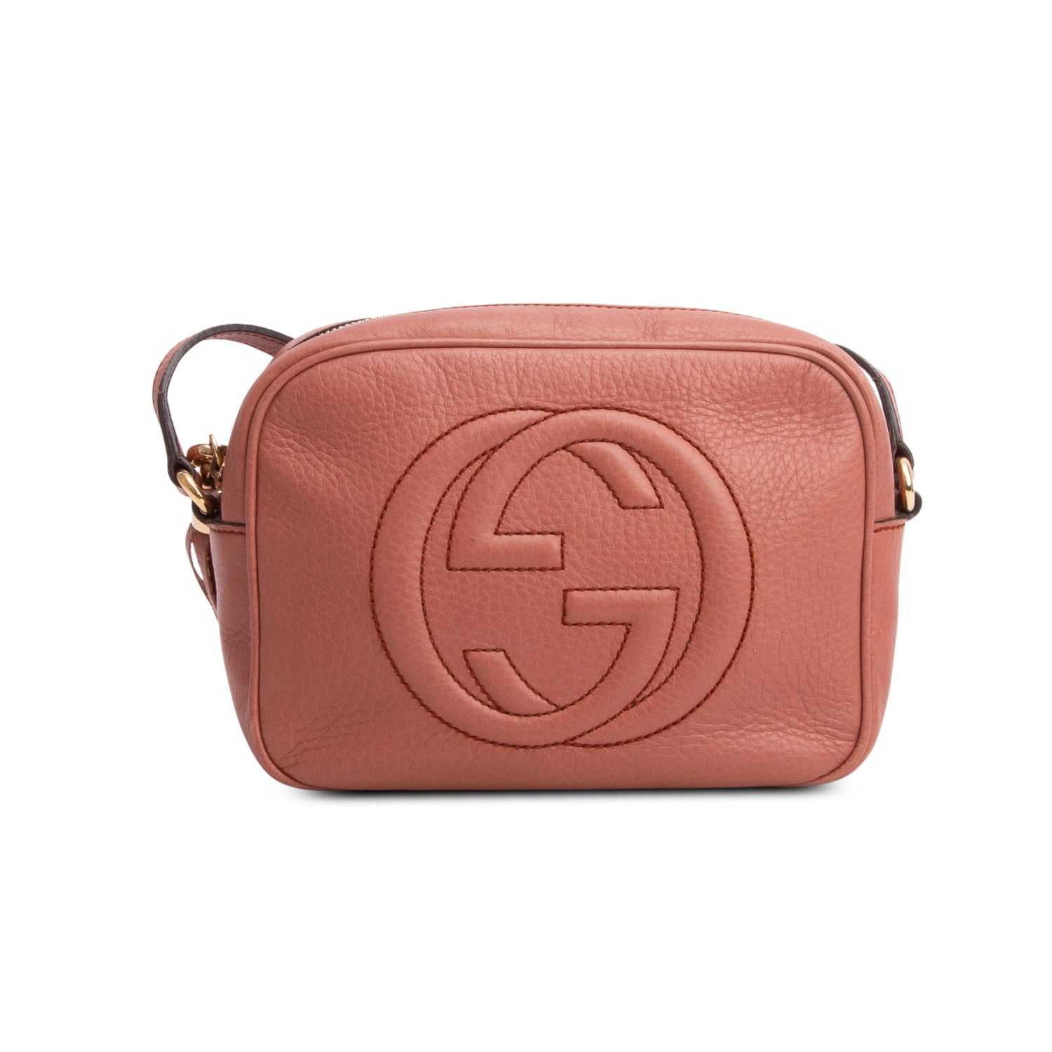 Gucci Pink Pebbled Calfskin Leather Small Soho Disco Bag
