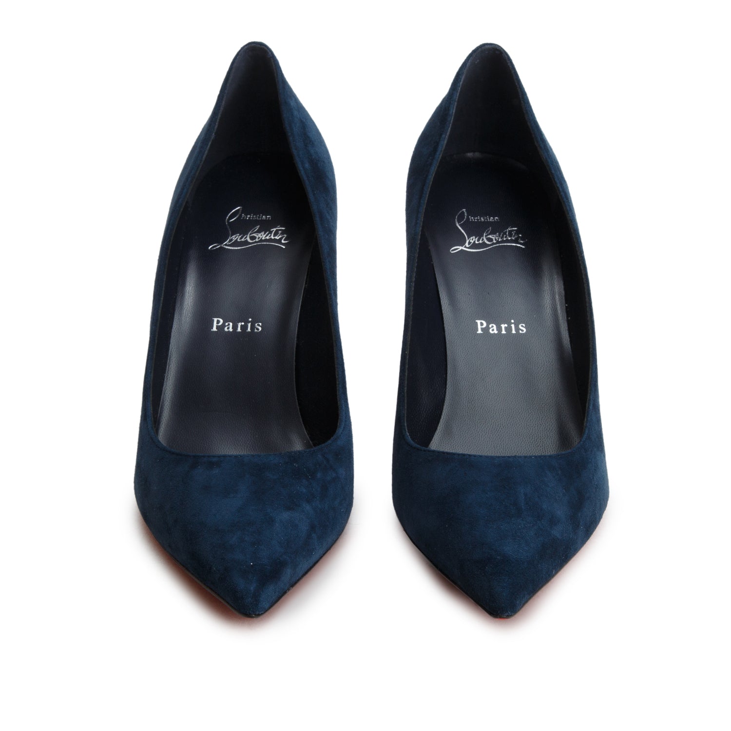 Christian Louboutin Navy Suede Kate 85 Pumps, Size 40 w/ Box