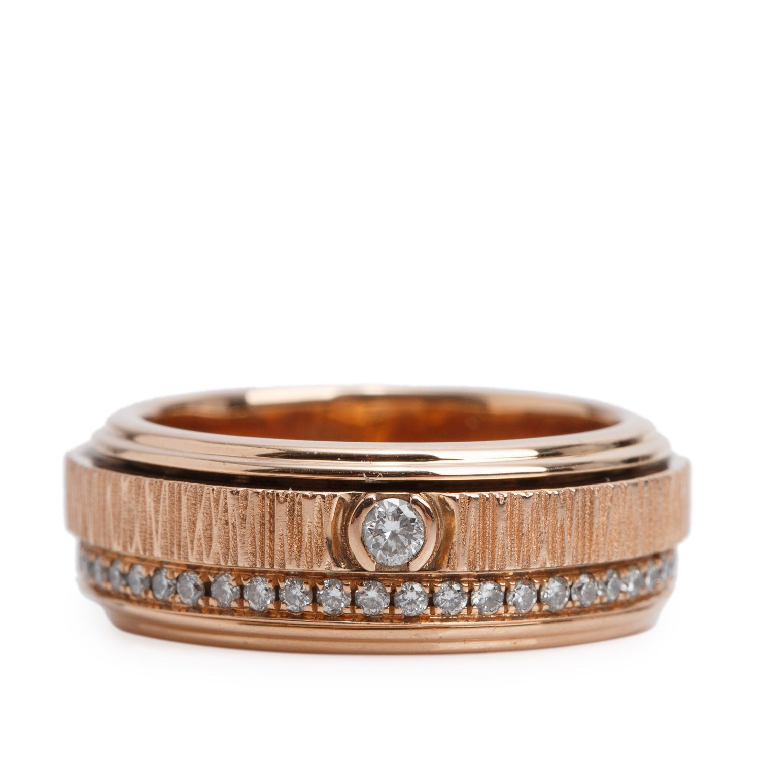 Piaget 18k Rose Gold Possession Diamond "Decor Palace" Band Ring, Size 54 6.5