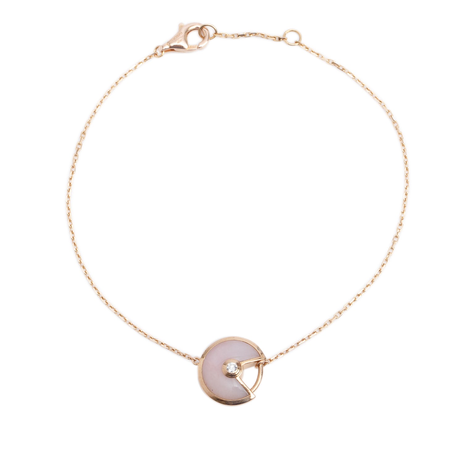 Cartier 18k Rose Gold Opal & Diamond Amulette de Cartier Bracelet, XS Model