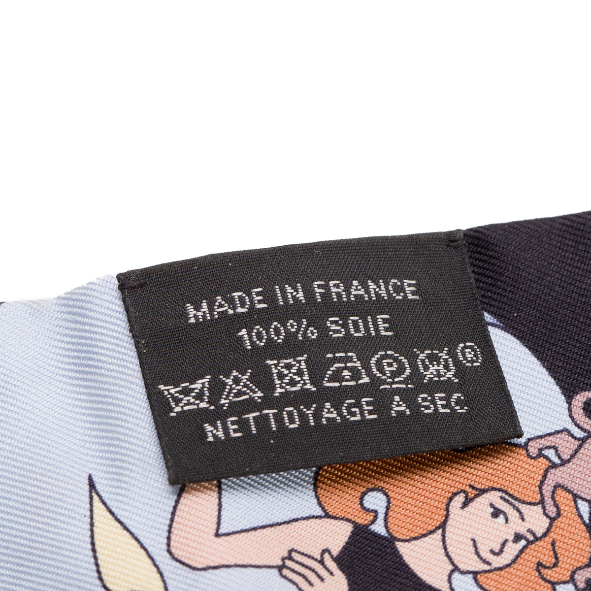 Hermes Blue/Black Multicolor 'Carres Volants' Silk Twilly w/ Box