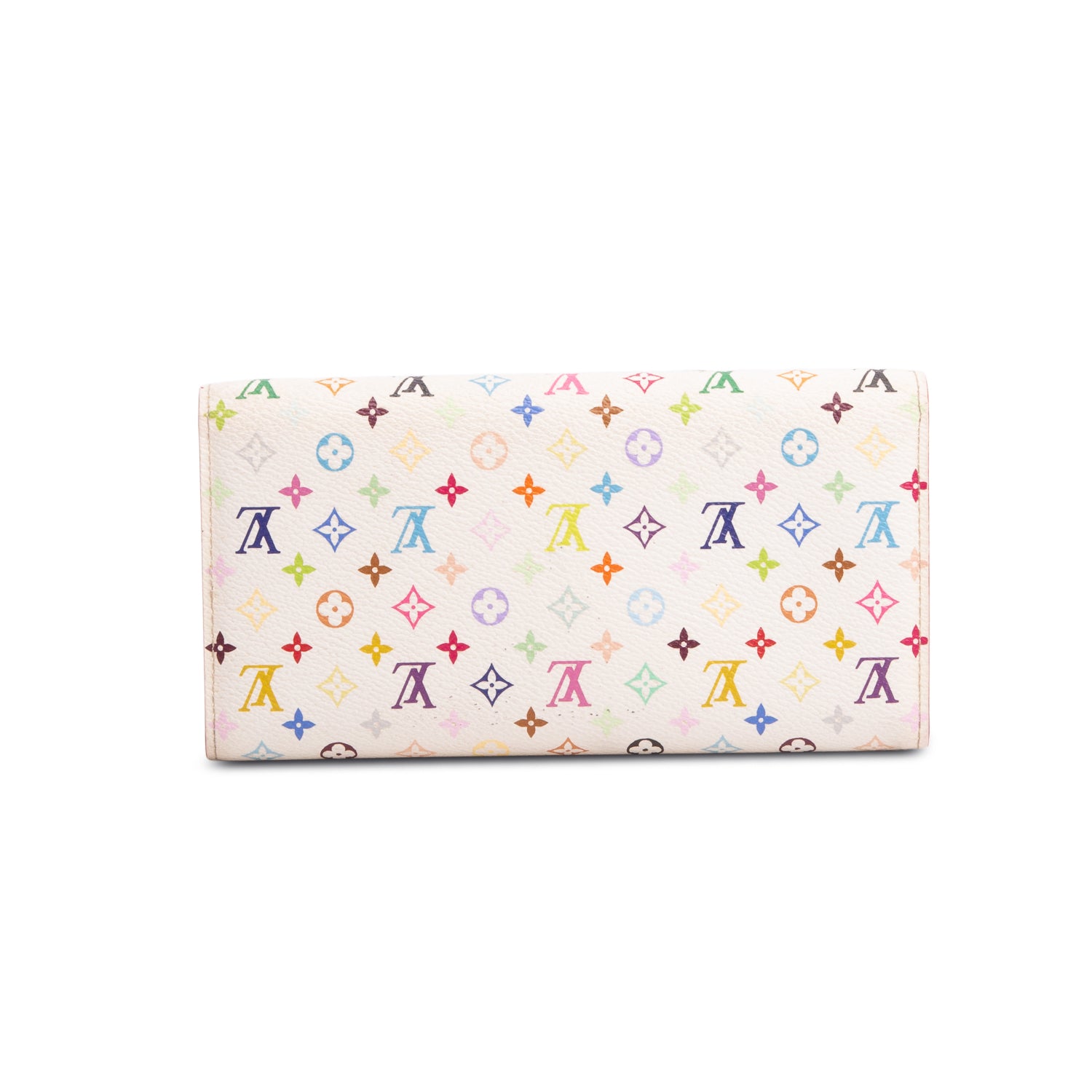 Louis Vuitton White Monogram Multicolor Sarah Wallet w/ Box