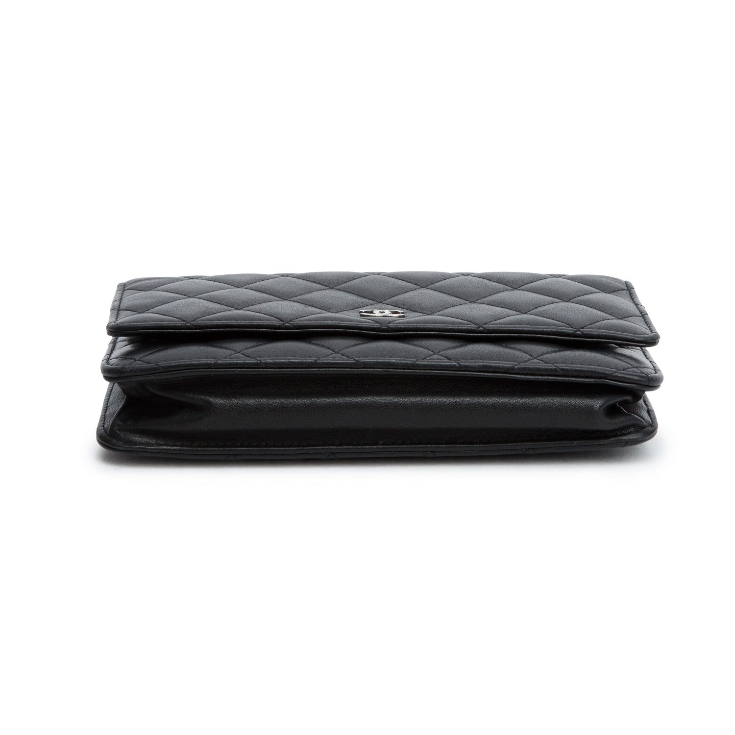 Chanel Black Lambskin Quilted Wallet on Chain WOC
