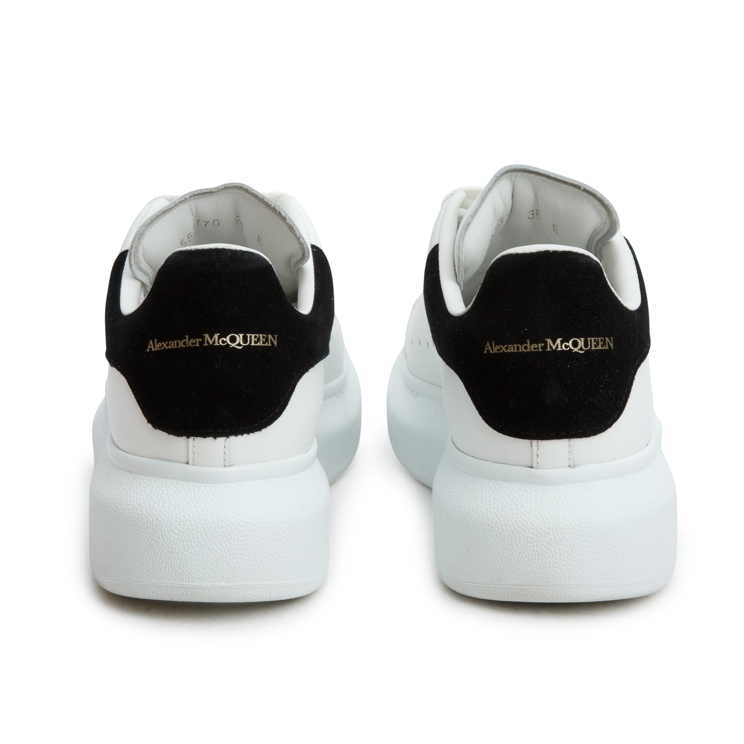Alexander McQueen Black Smooth Calfskin Oversized Sneaker, Women's Size 36 w/ Box