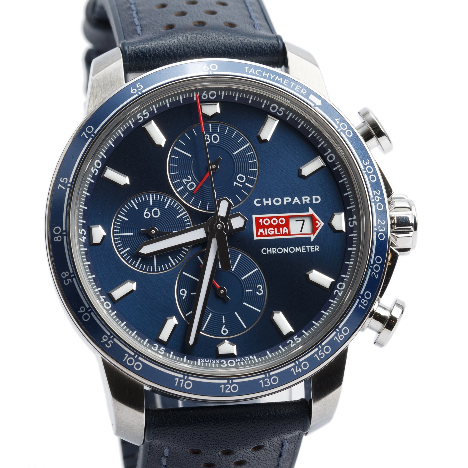 Chopard 2022 Stainless Steel Mille Miglia GTS Azzurro 44 MM Automatic Chronograph Watch Blue Dial w/ Box & Papers