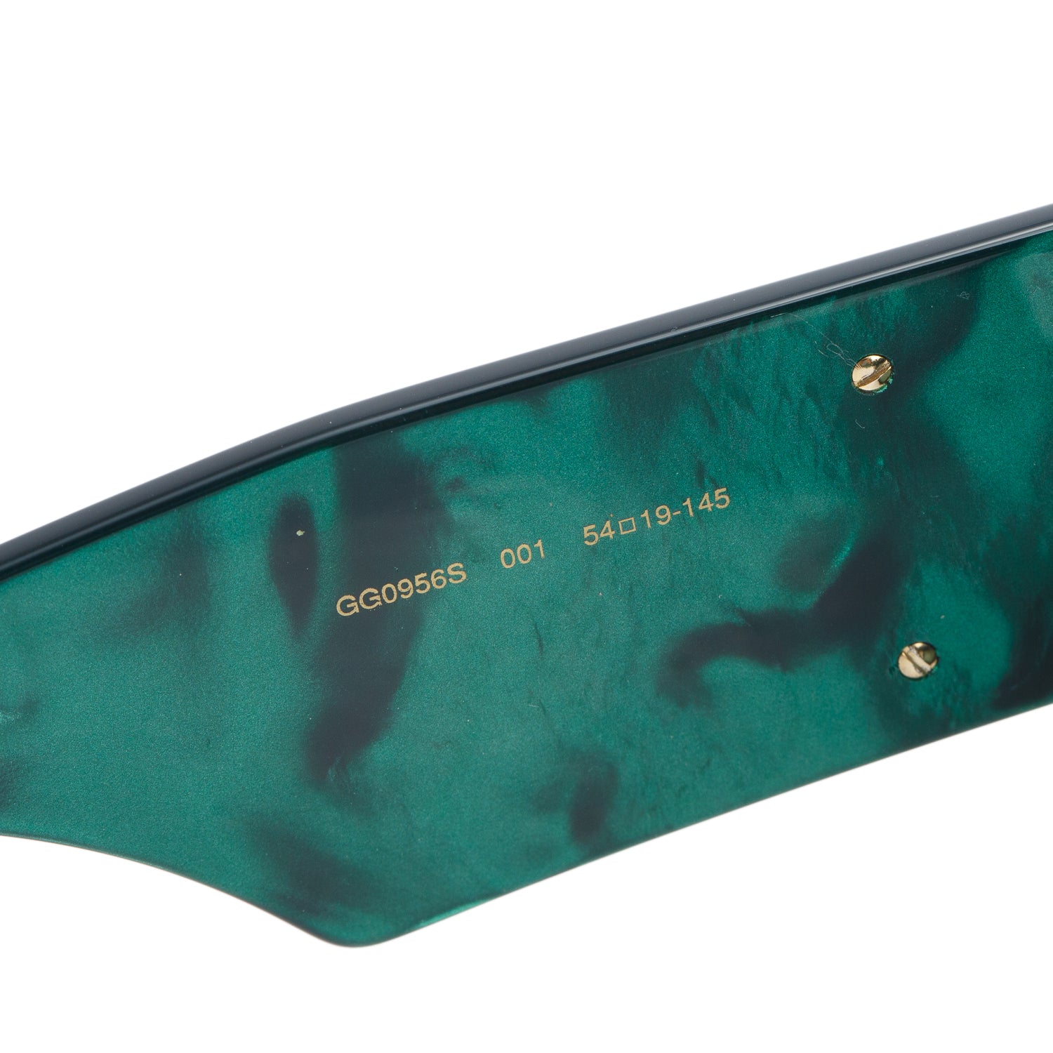 Gucci GG0956S Black/Green Acetate Square Frame Sunglasses w/ Case