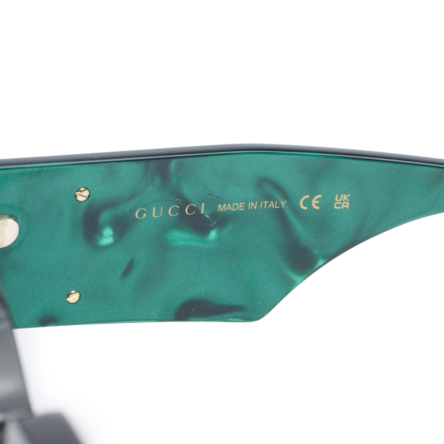 Gucci GG0956S Black/Green Acetate Square Frame Sunglasses w/ Case