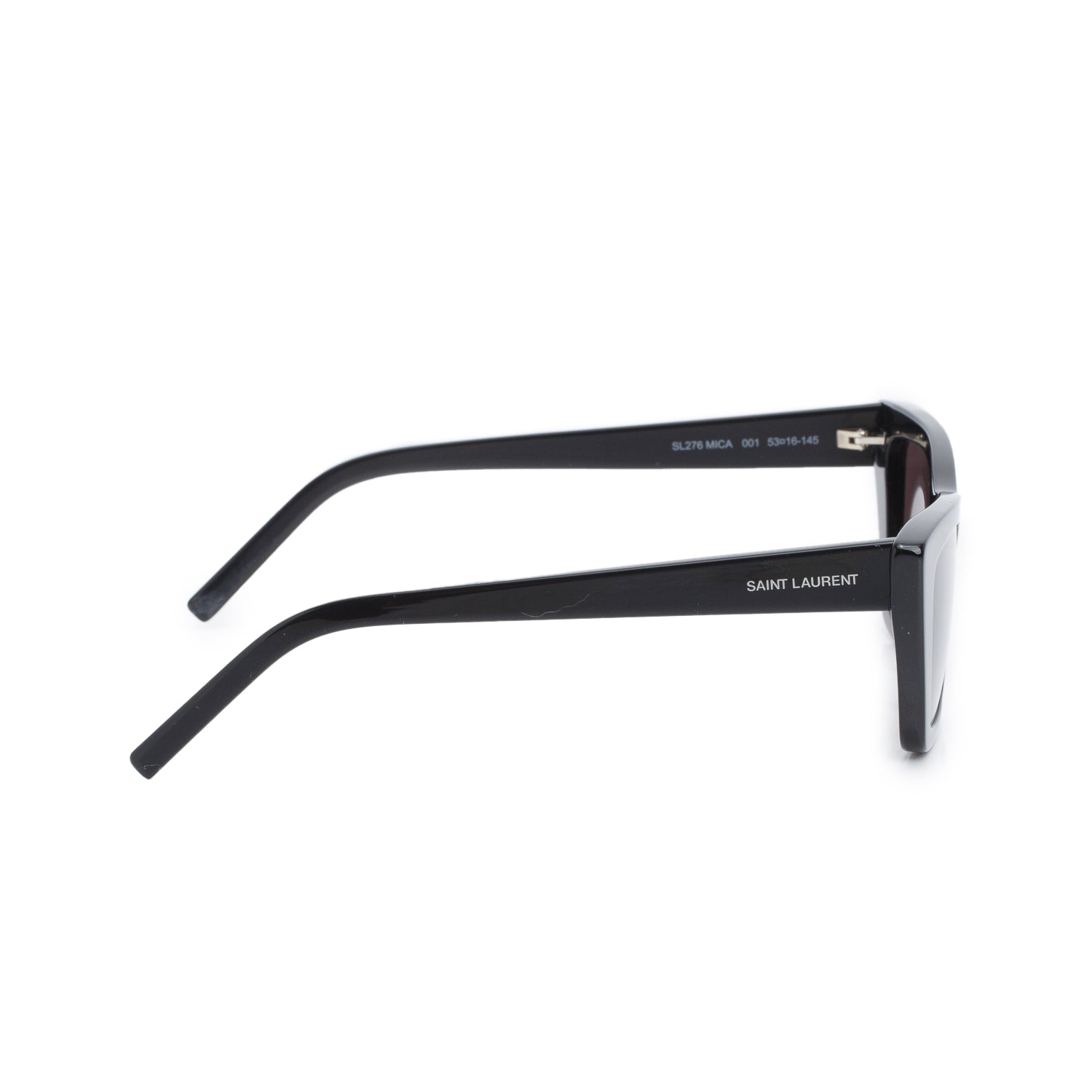 Saint Laurent SL 276 Black Acetate Mica Cat Eye Sunglasses w/ Case