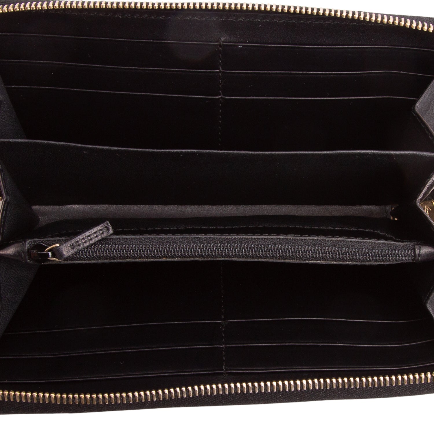 Gucci Black Signature Leather Zip Around Wallet