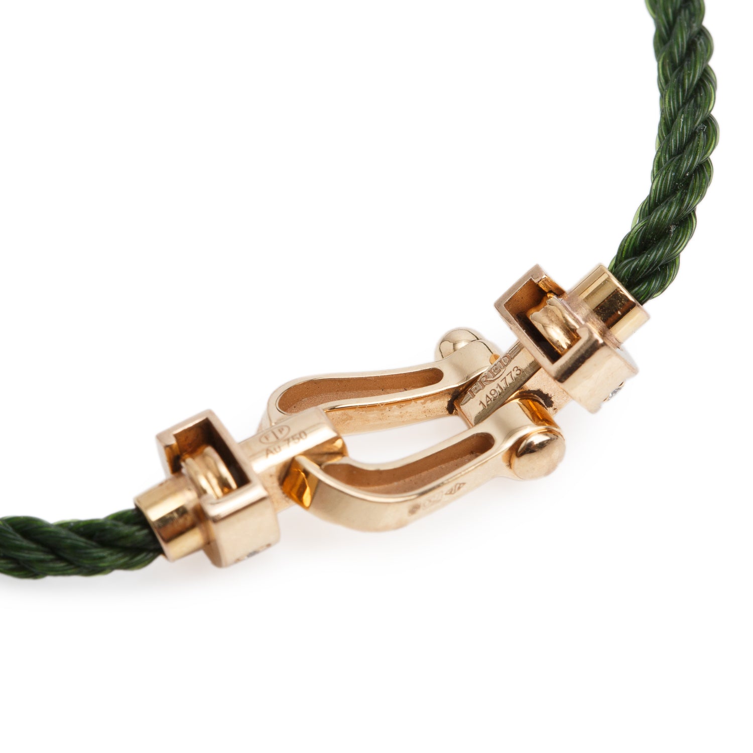 Fred 18k Rose Gold Pave Diamond Medium Cable Force 10 Bracelet, 15 cm