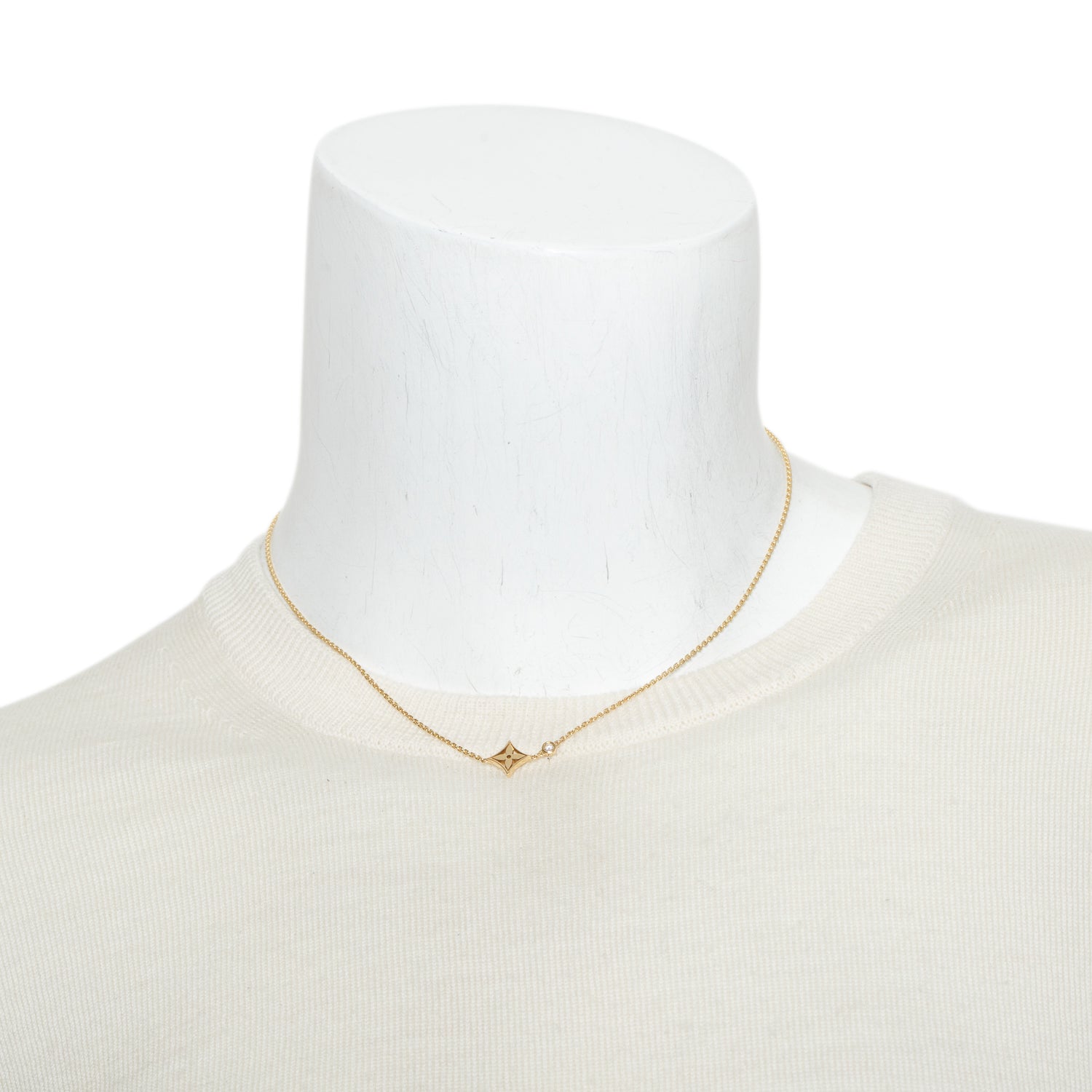 Louis Vuitton 18k Yellow Gold Diamond Idylle Blossom Pendant Necklace w/ Box