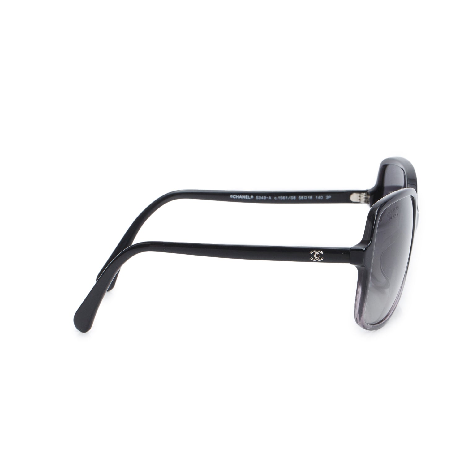 Chanel 5349-A Black Acetate CC Oversized Square Polarized Sunglasses w/ Box & Case