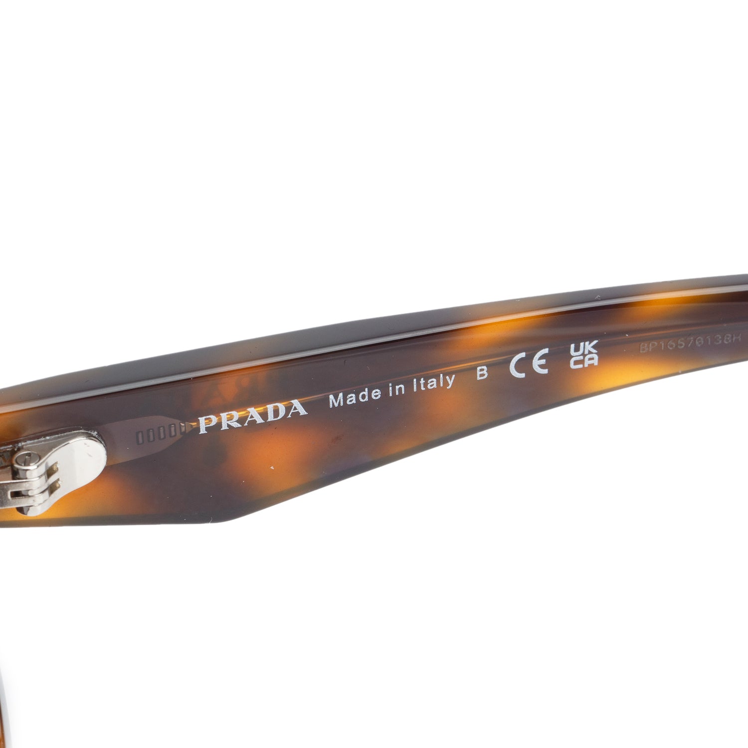 Prada SPR B06 Tortoise Acetate Rectangle Symbole Sunglasses w/ Case
