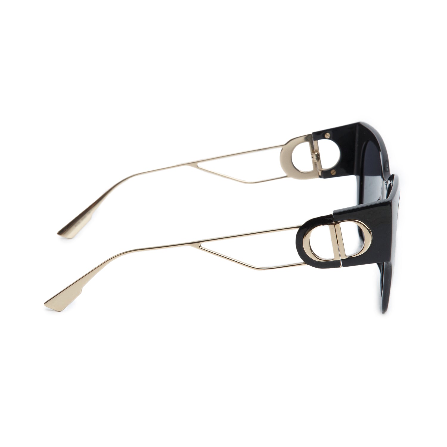 Christian Dior Black Acetate 30Montaigne SU Oversize Sunglasses w/ Case