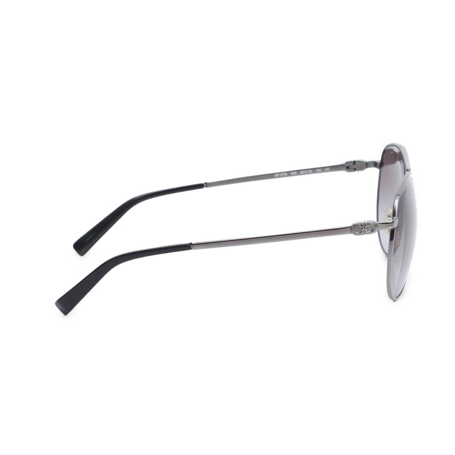 Ferragamo SF157S Grey Metal Aviator Sunglasses Sunglasses w/ Case