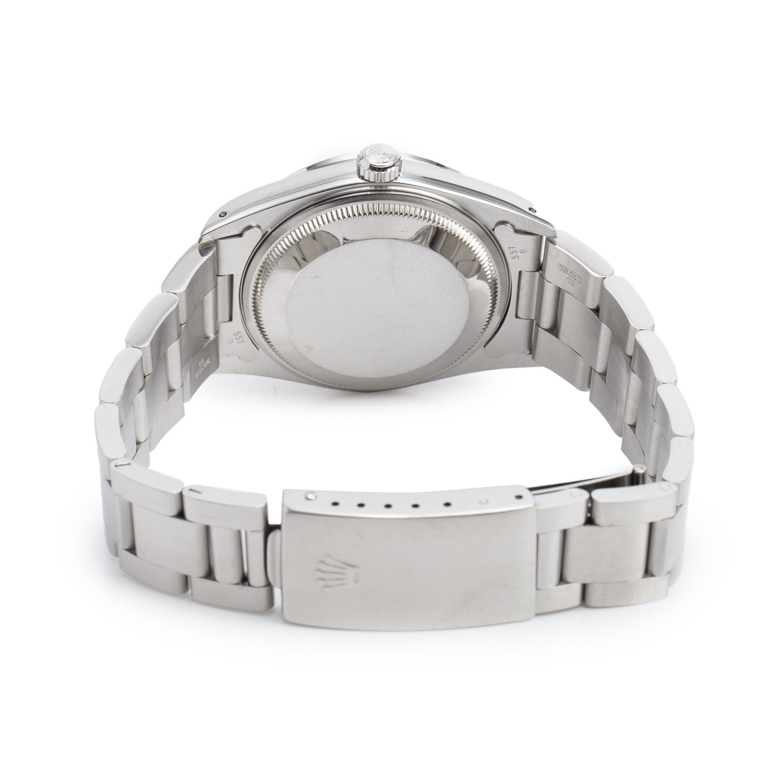 Rolex Stainless Steel Oyster Perpetual Date 34 MM Automatic Watch Silver Dial 15200