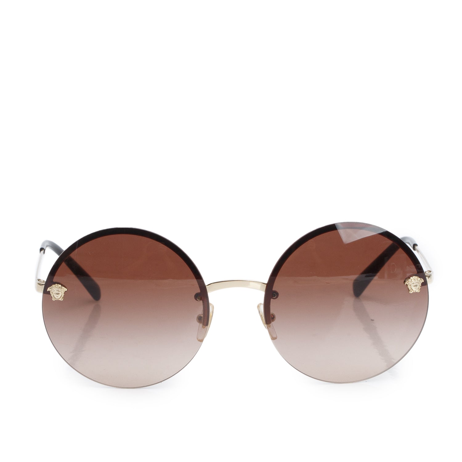 Versace 2176 Black Round Sunglasses w/ Case