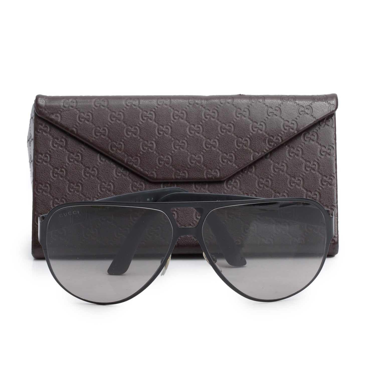 Gucci GG2252/S Black Web Pilot Sunglasses w/ Case