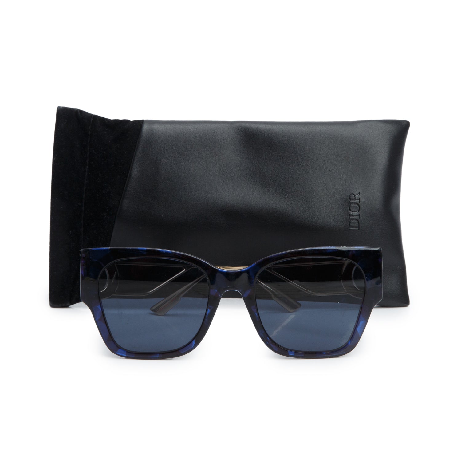 Christian Dior Blue Acetate 30Montaigne SU Oversize Sunglasses w/ Case