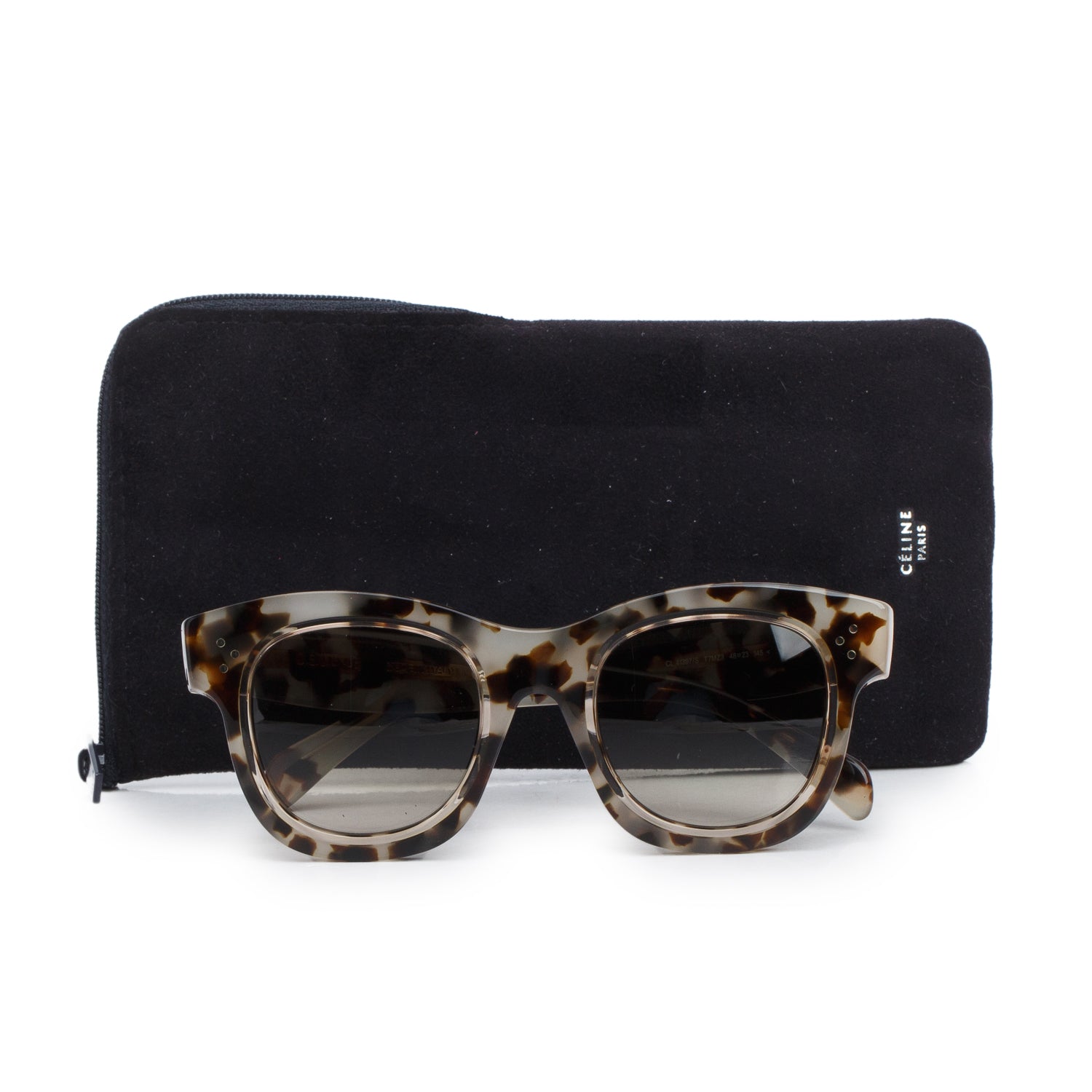 Celine CL 41397/S Tortoise Acetate Square Sunglasses w/ Case