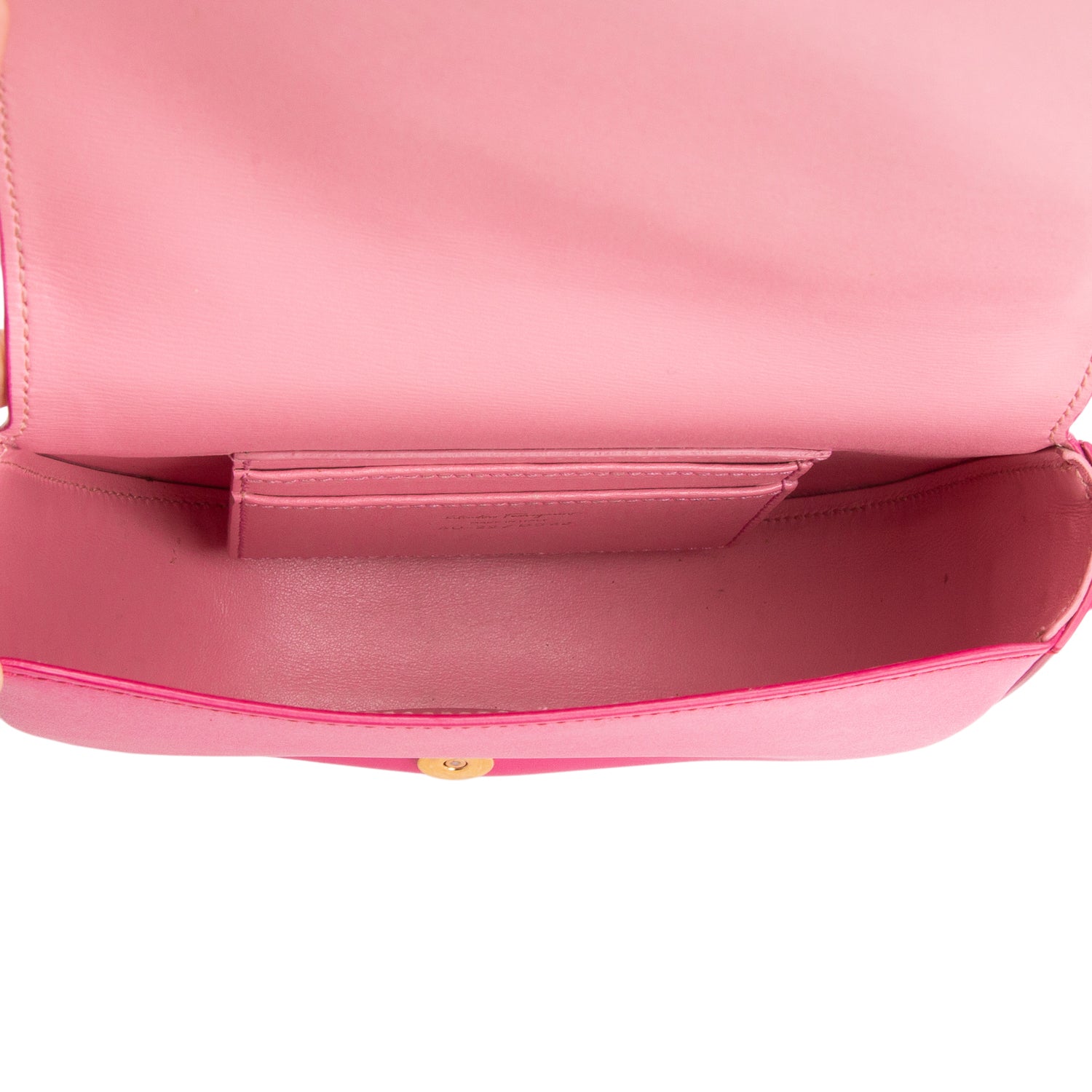 Ferragamo Pink Calfskin Gancio City Saddle Bag