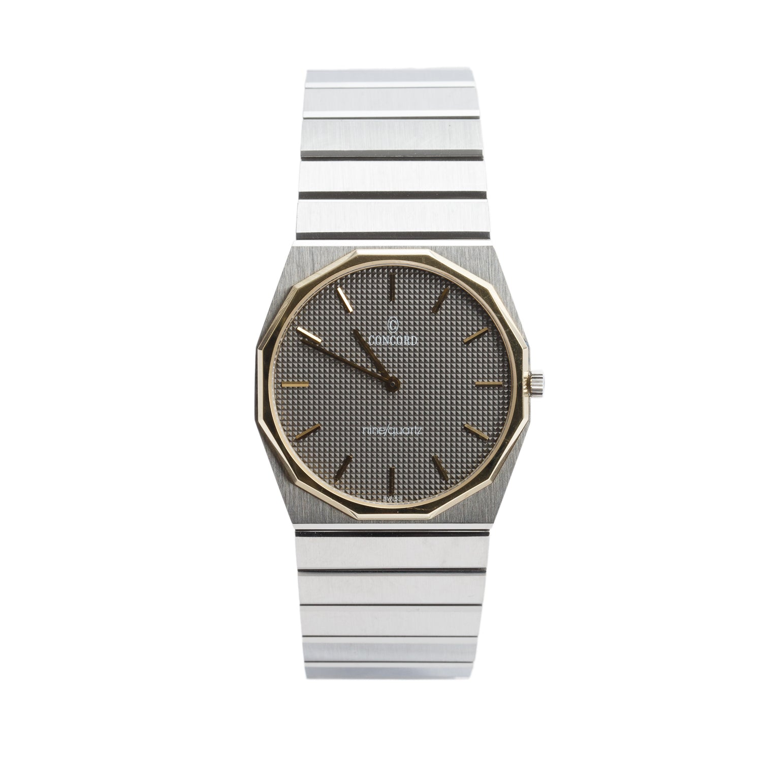 Concord Two-Tone Stainless Steel Mariner 32 MM Quartz Watch Black Dial w/ Box