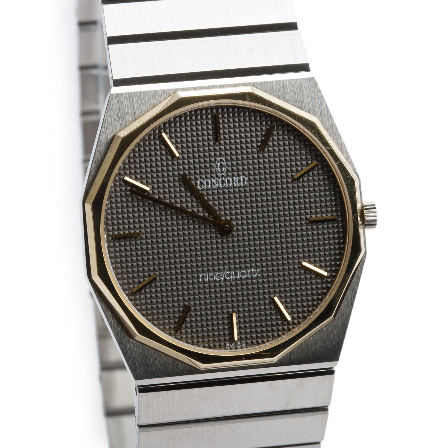 Concord Two-Tone Stainless Steel Mariner 32 MM Quartz Watch Black Dial w/ Box