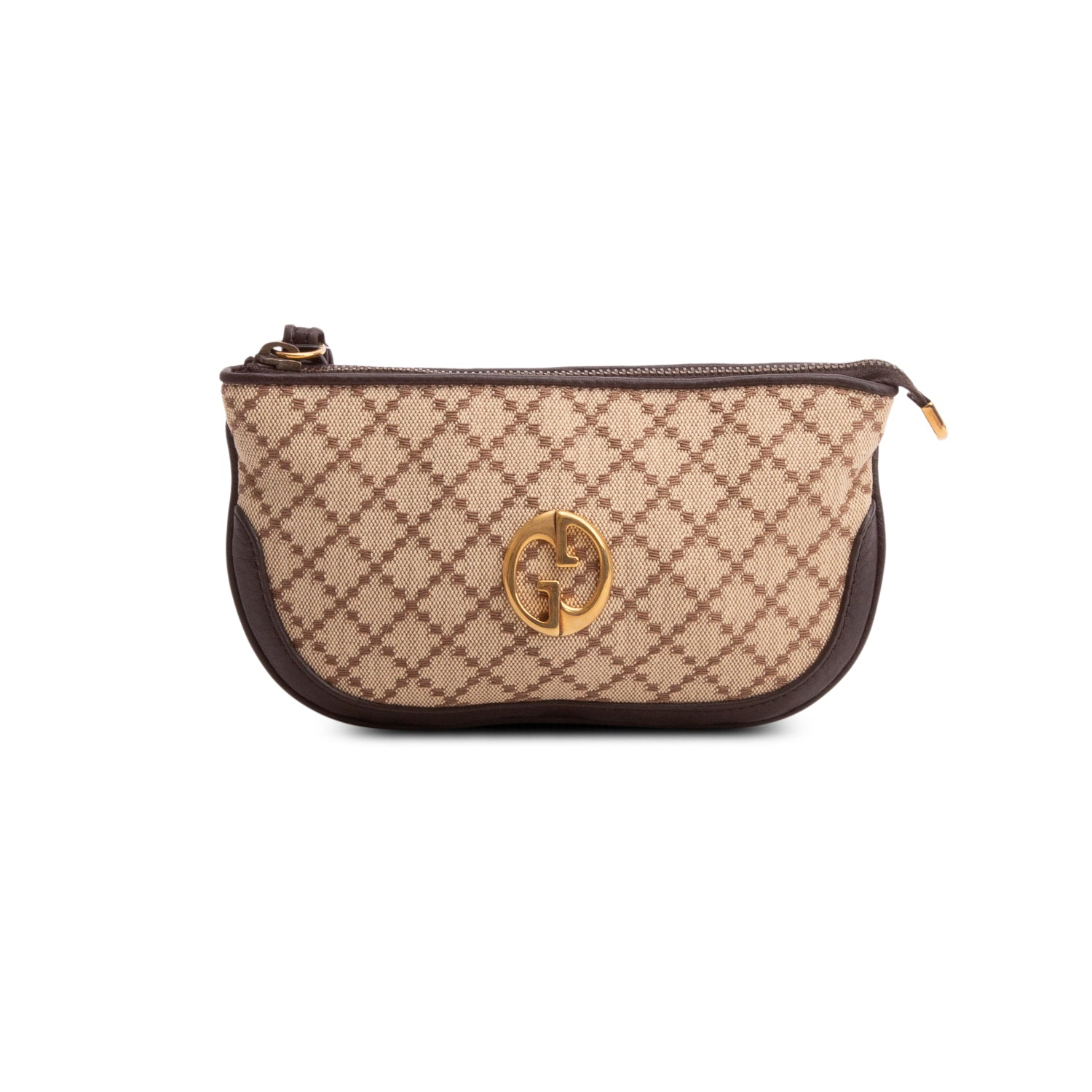 Gucci Beige Diamante Canvas 1973 GG Wristlet w/ Box