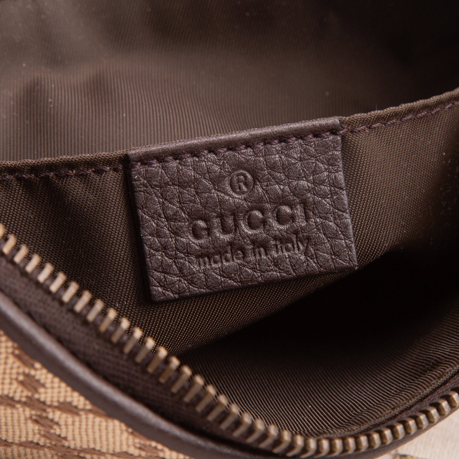 Gucci Beige Diamante Canvas 1973 GG Wristlet w/ Box