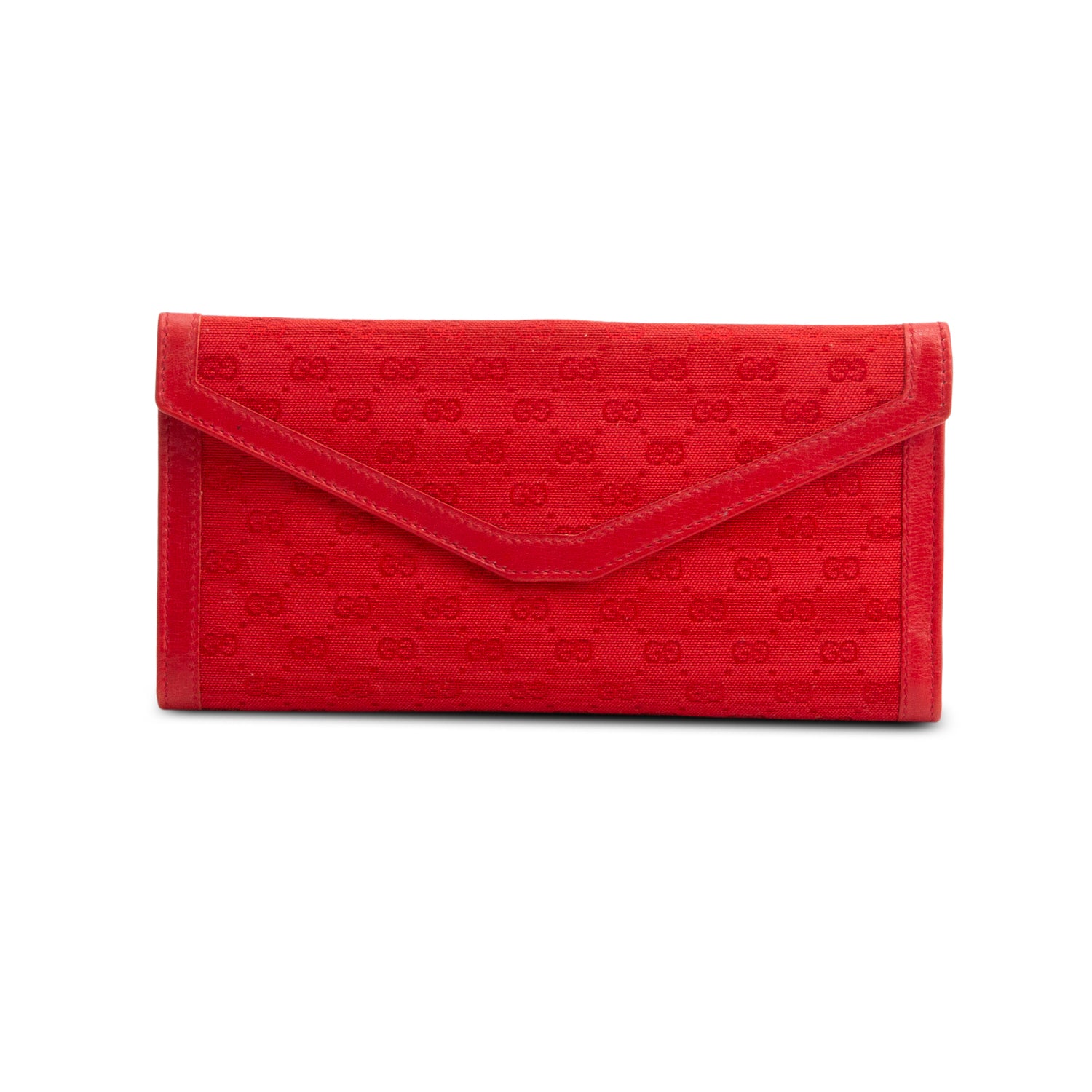 Gucci Red Canvas GG Diamante Horsebit Continental Wallet w/ Box