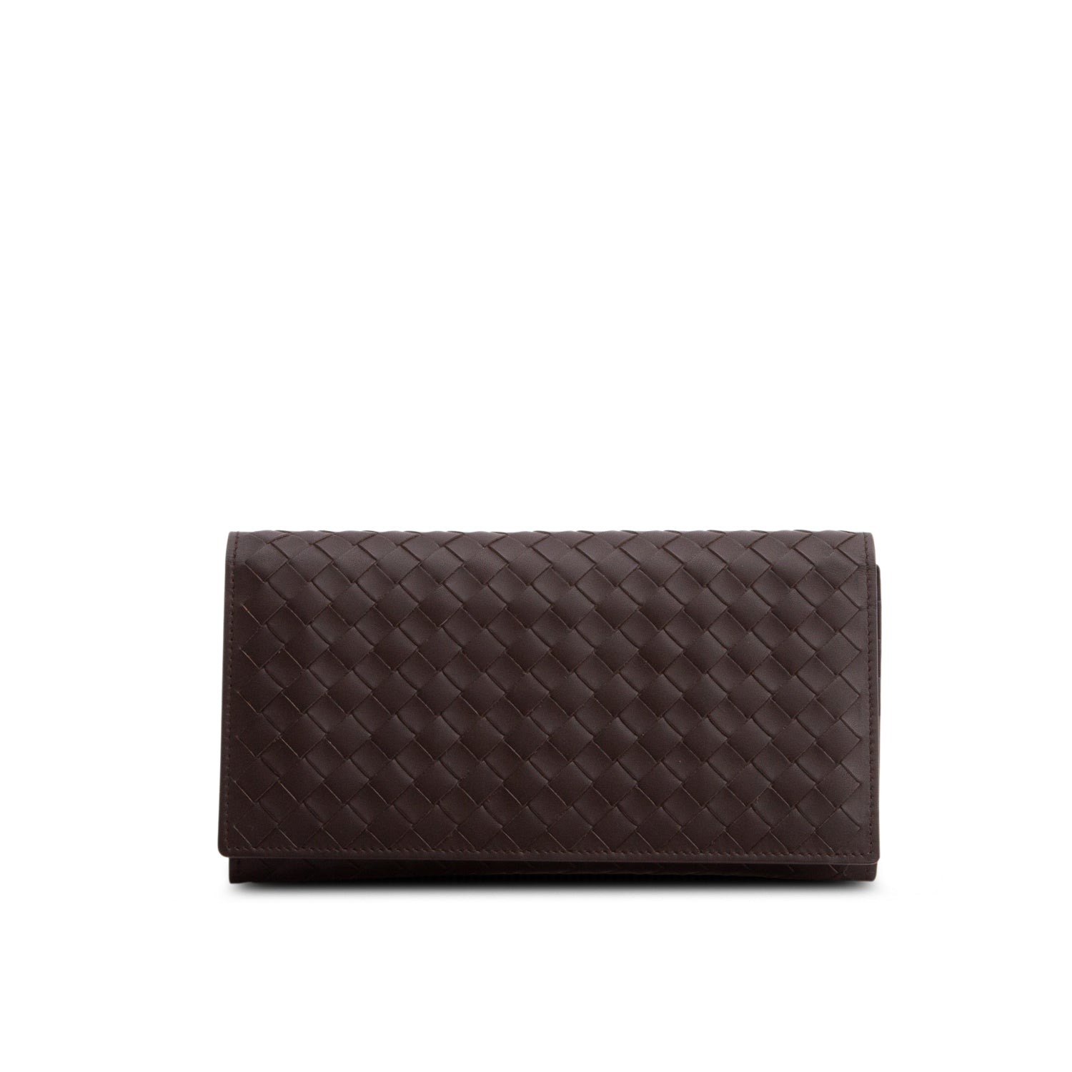 Bottega Veneta Brown Intrecciato Continental Flap Wallet