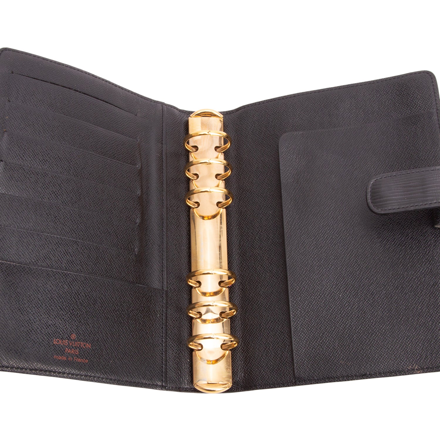 Louis Vuitton Vintage Black Epi Medium Ring Agenda Cover