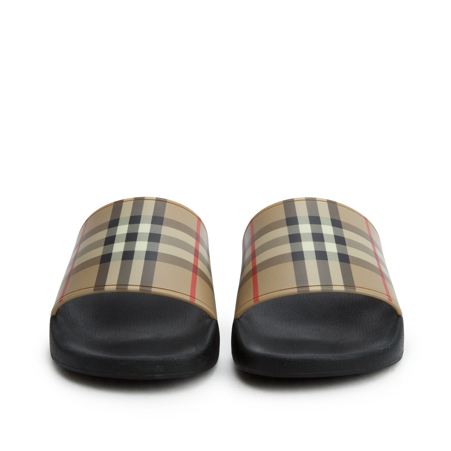 Burberry Beige Nova Check Rubber Slides, Size 41 w/ Box