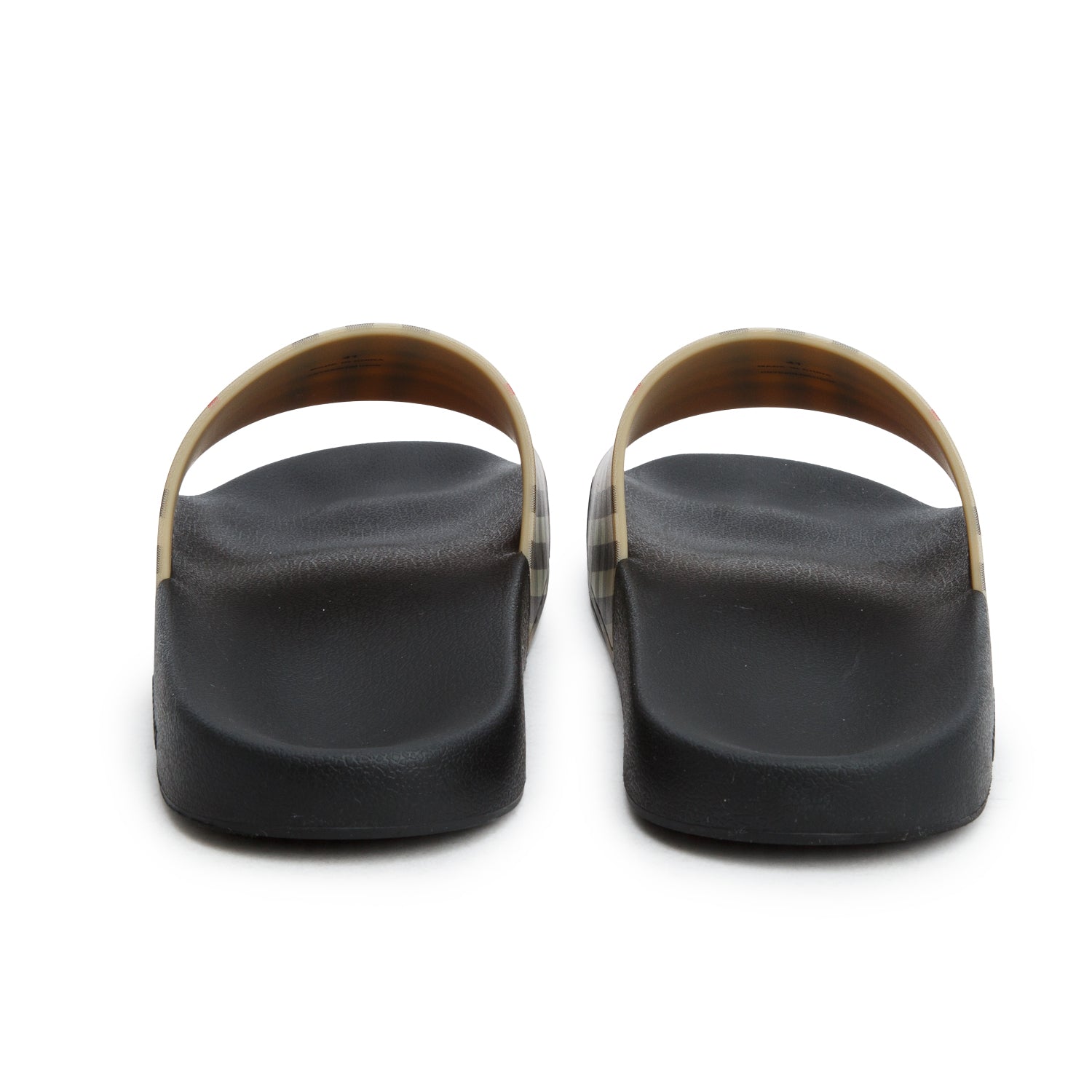 Burberry Beige Nova Check Rubber Slides, Size 41 w/ Box