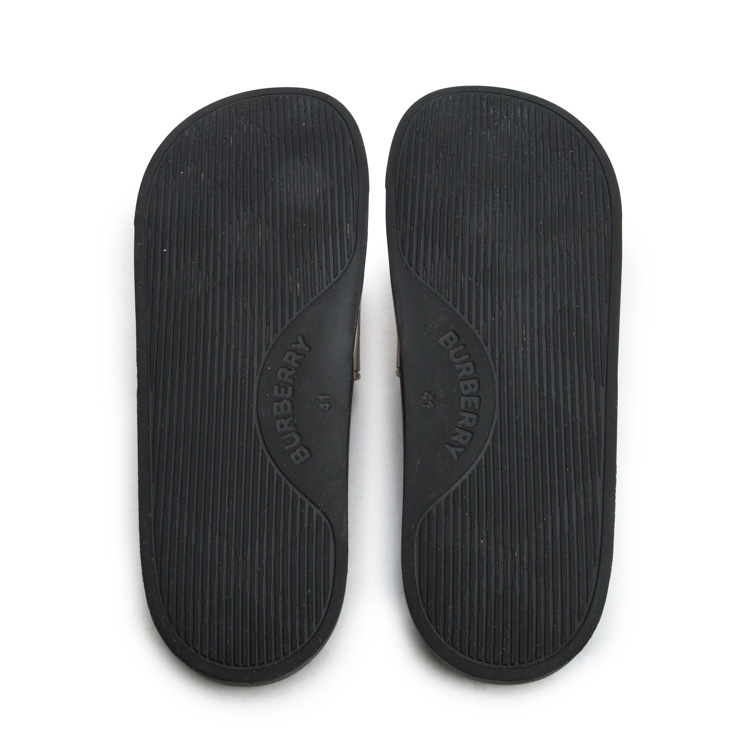 Burberry Beige Nova Check Rubber Slides, Size 41 w/ Box