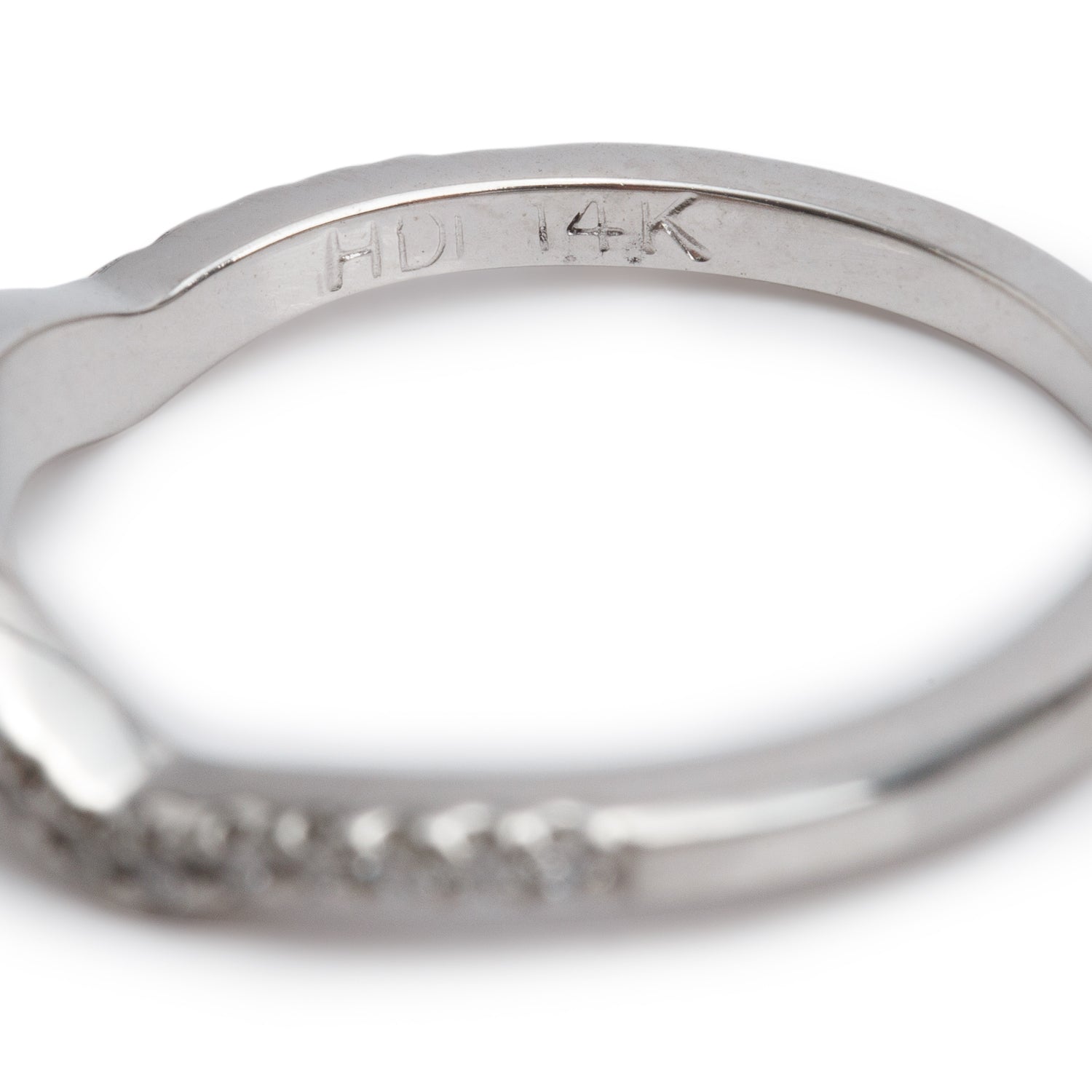 14k White Gold 0.72 ct. Princess Cut Diamond Engagement Ring & Half Eternity Band Ring Set, Size 6 w/ GIA Certificate