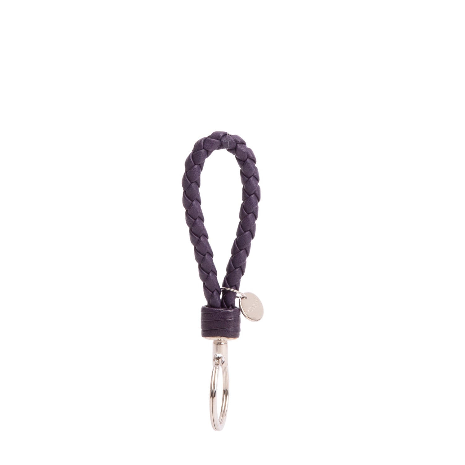 Bottega Veneta Purple Lambskin Intreccio Key Ring w/ Box