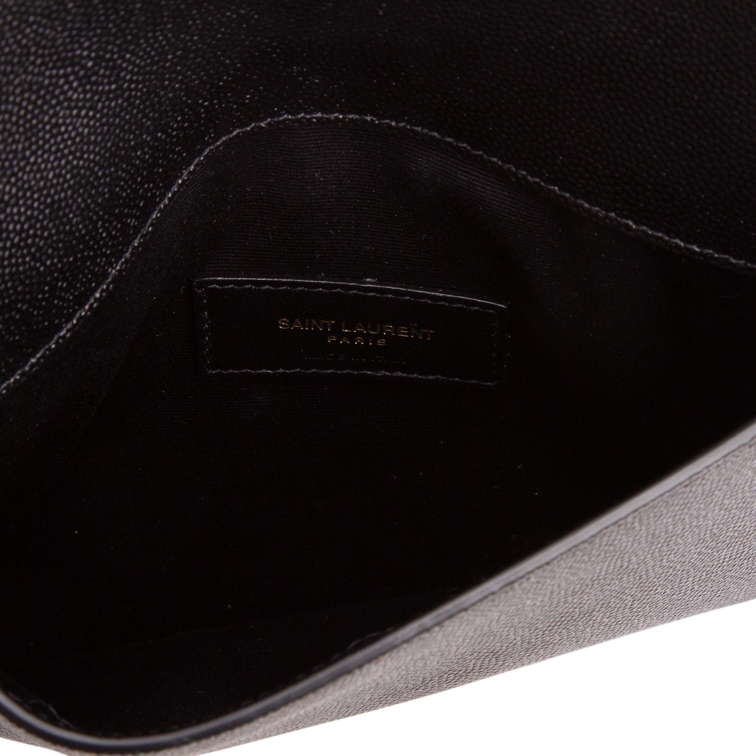 Saint Laurent 2021 Black Grain de Poudre Envelope Pouch w/ Box