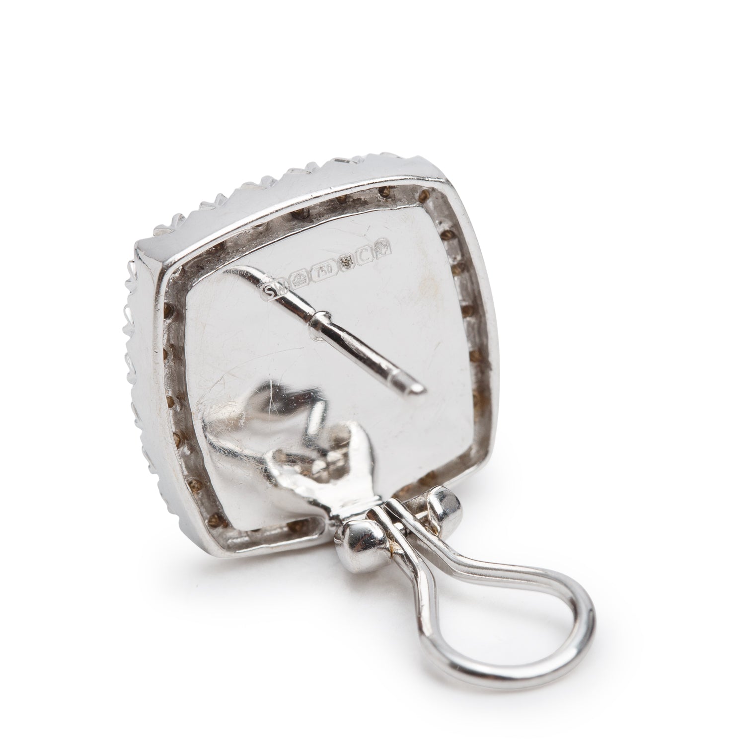 18k White Gold Mother of Pearl & Diamond Earrings