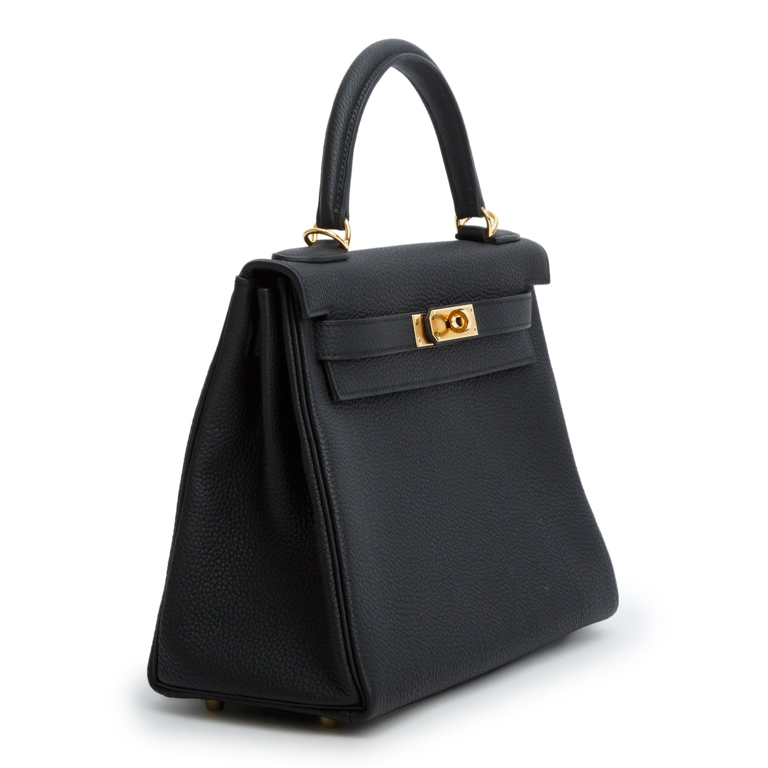 Hermes 2022 Noir Veau Togo Kelly II Retourne 28 w/ Box, Receipt & Strap