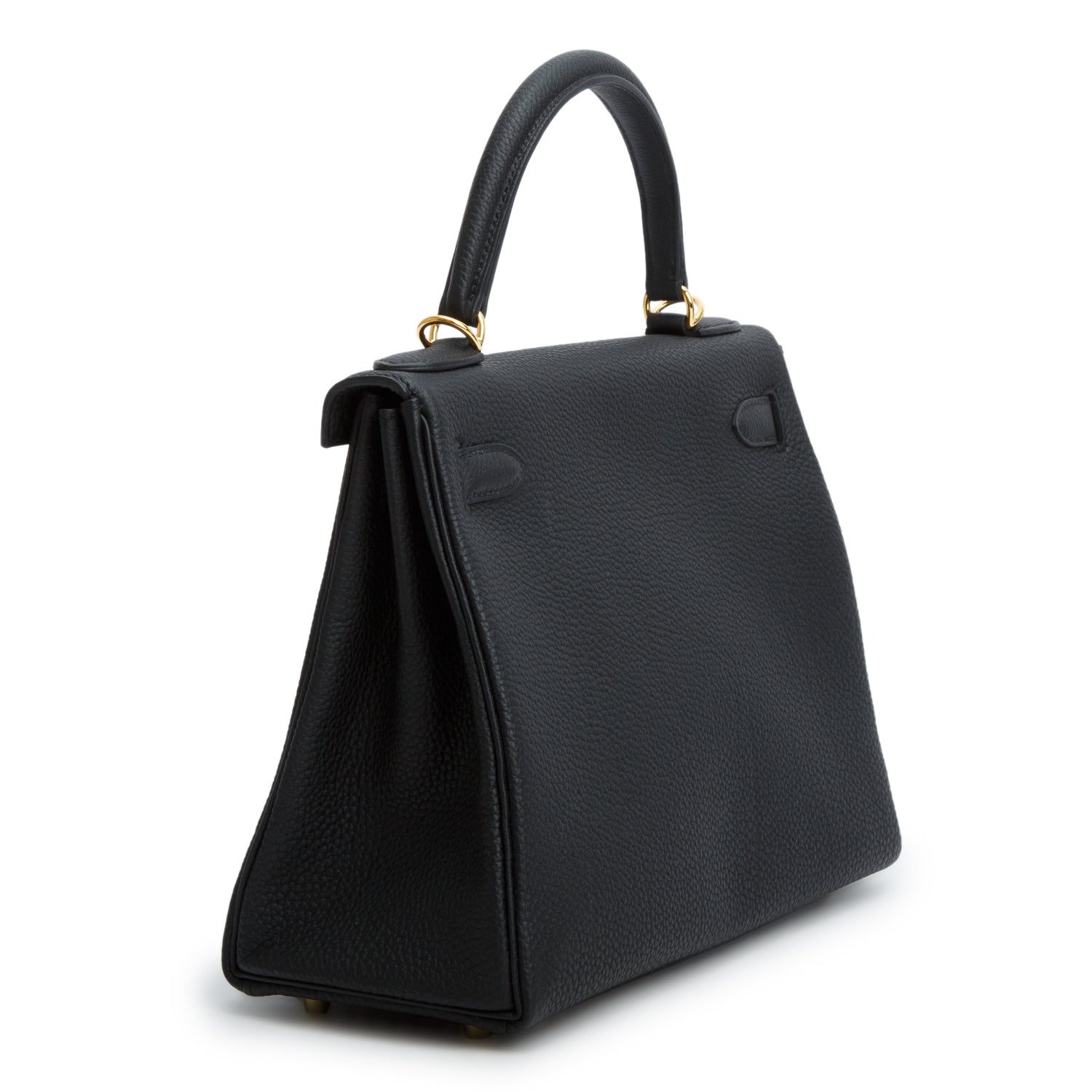 Hermes 2022 Noir Veau Togo Kelly II Retourne 28 w/ Box, Receipt & Strap